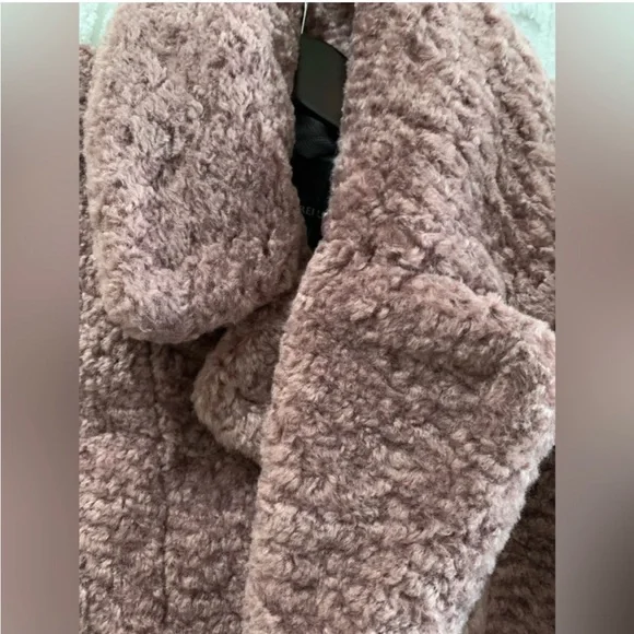 Banana Republic Luxurious Soft Sherpa Powdered Rose Long Coat size Medium